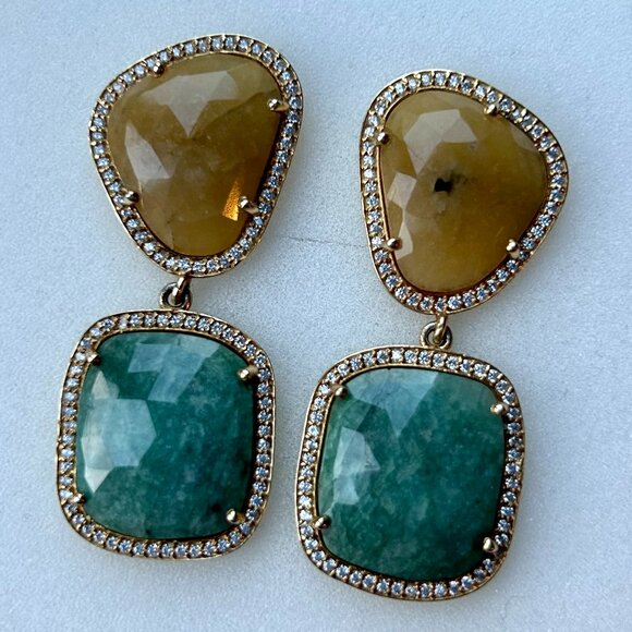 Sliced Sapphires Drop Earrings by Susan Hanover - Picture 4 of 13